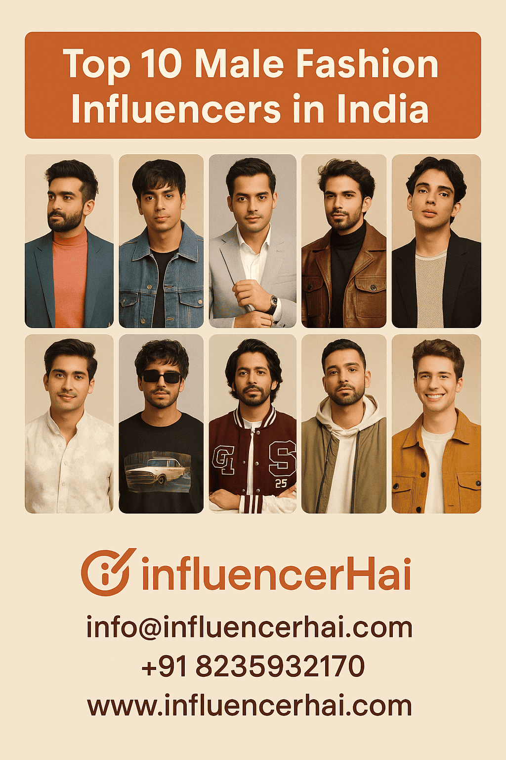Top 10 Male Fashion Influencers in India with Over 1 Million Followers – InfluencerHai Campaign Visual