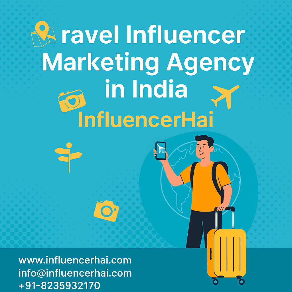 Fitness Influencer Marketing Agency in India | InfluencerHai Promotional image for InfluencerHai, India's leading fitness influencer marketing agency featuring website, email, and contact info
