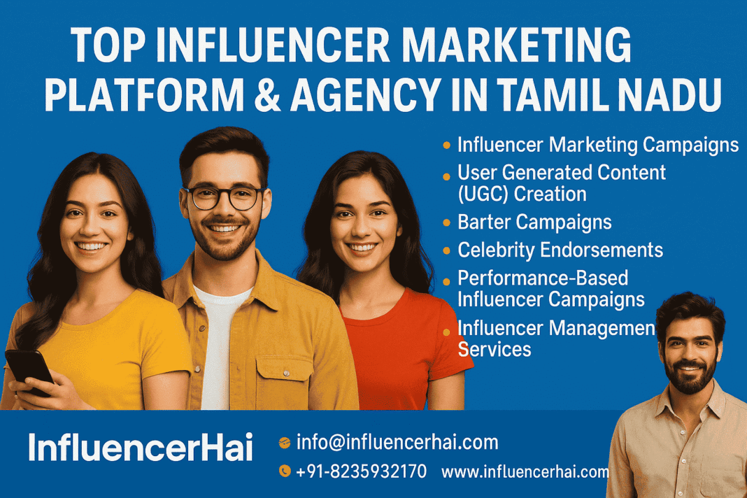 Banner image of InfluencerHai’s influencer marketing services in Tamil Nadu Banner image of InfluencerHai’s influencer marketing services in Tamil Nadu