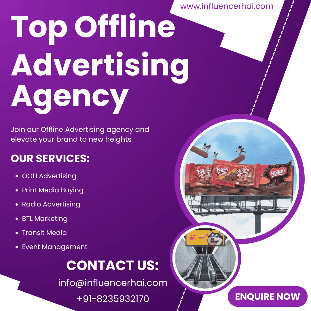 Top Offline Advertising Agency in India offering UGC Creation, Video Editing, and Outdoor Campaigns by InfluencerHai