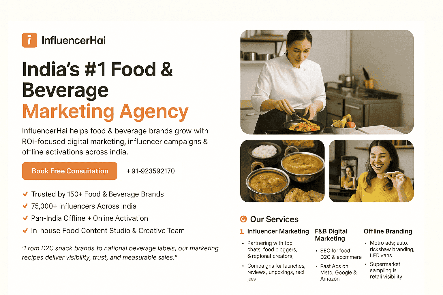 Top Food & Beverage Marketing Agency in India | InfluencerHai